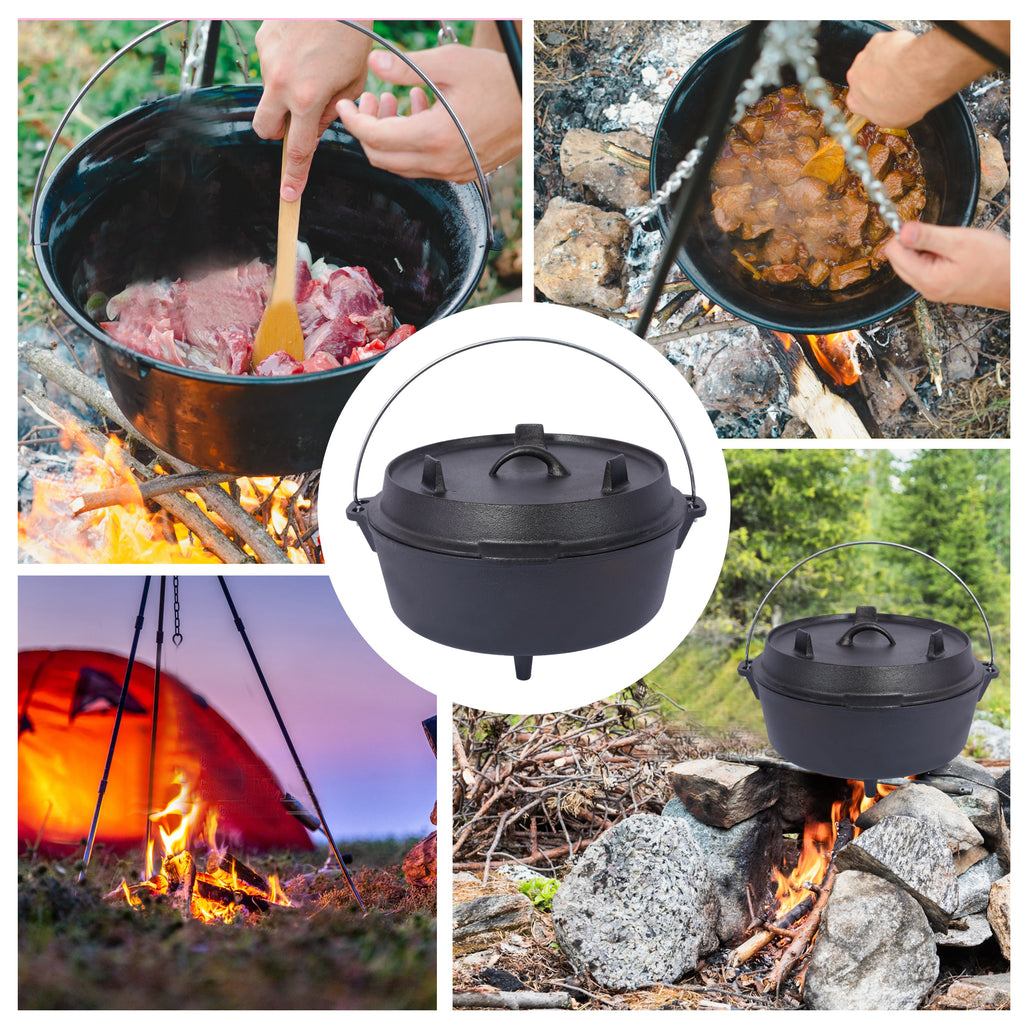 Cast Iron Camp Dutch Oven with Skillet Lid & Legs, 4.5 Qt
