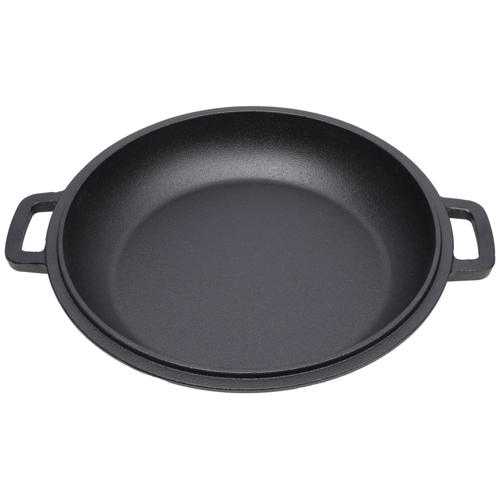 2-in-1 Cast Iron Dutch Oven, 5 Qt, with Silicone Handle Covers