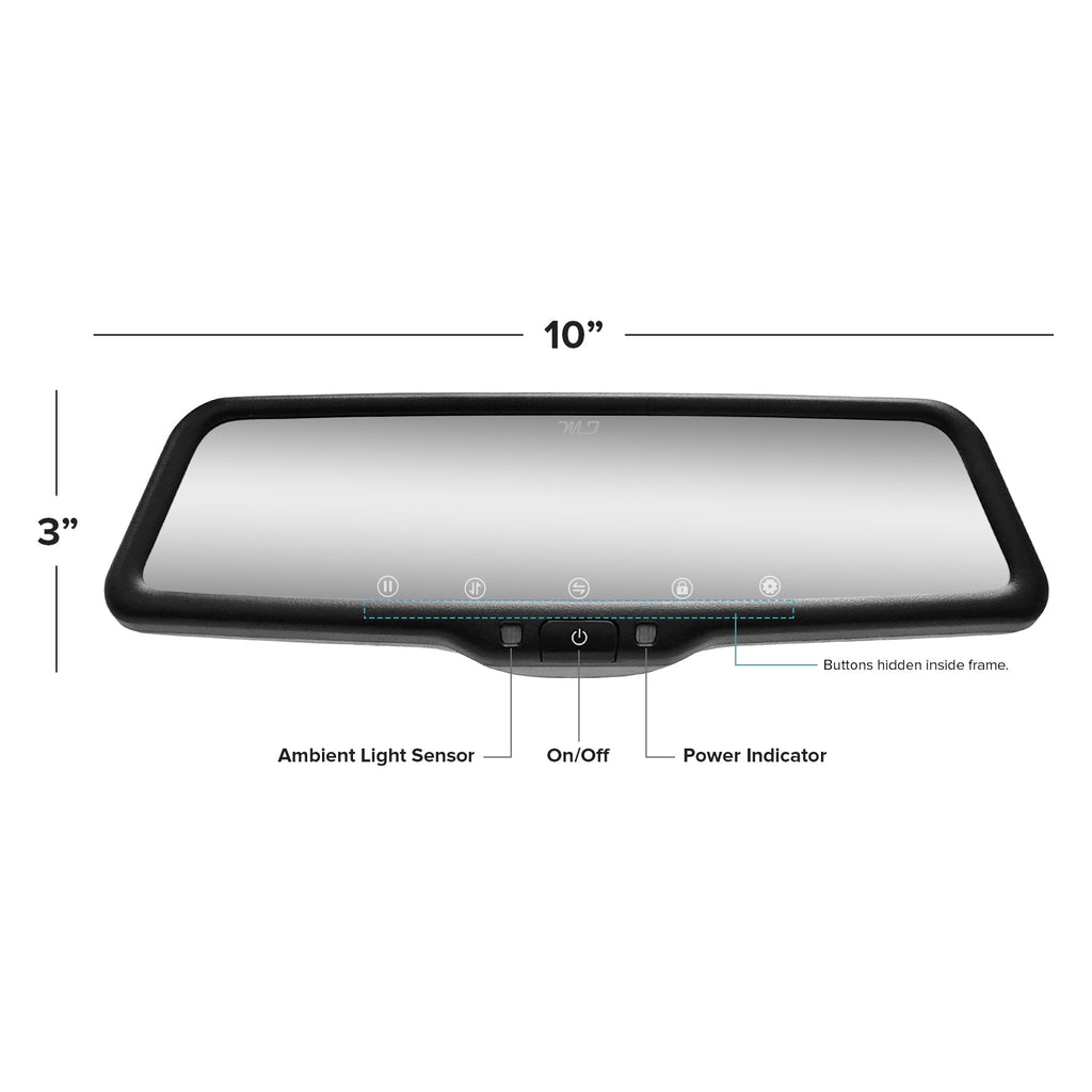 Master Tailgaters 10" Mirror Dash Cam with Backup Camera