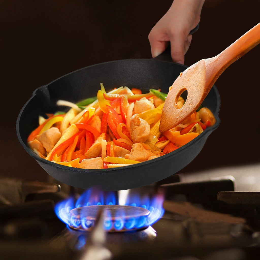 3-Piece Pre-Seasoned Cast Iron Skillet Set (6/8/10 in)
