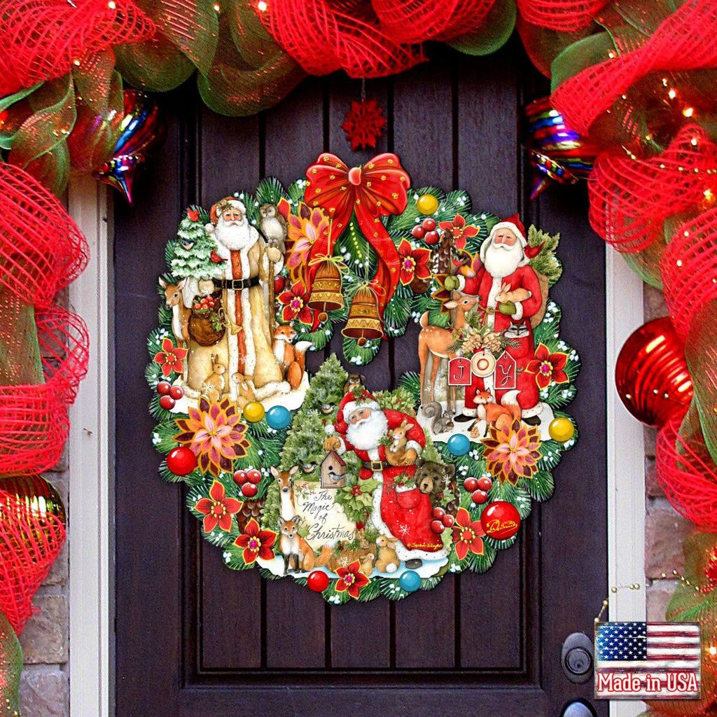 Classic Santa Holiday Door Wreath by G. Debrekht