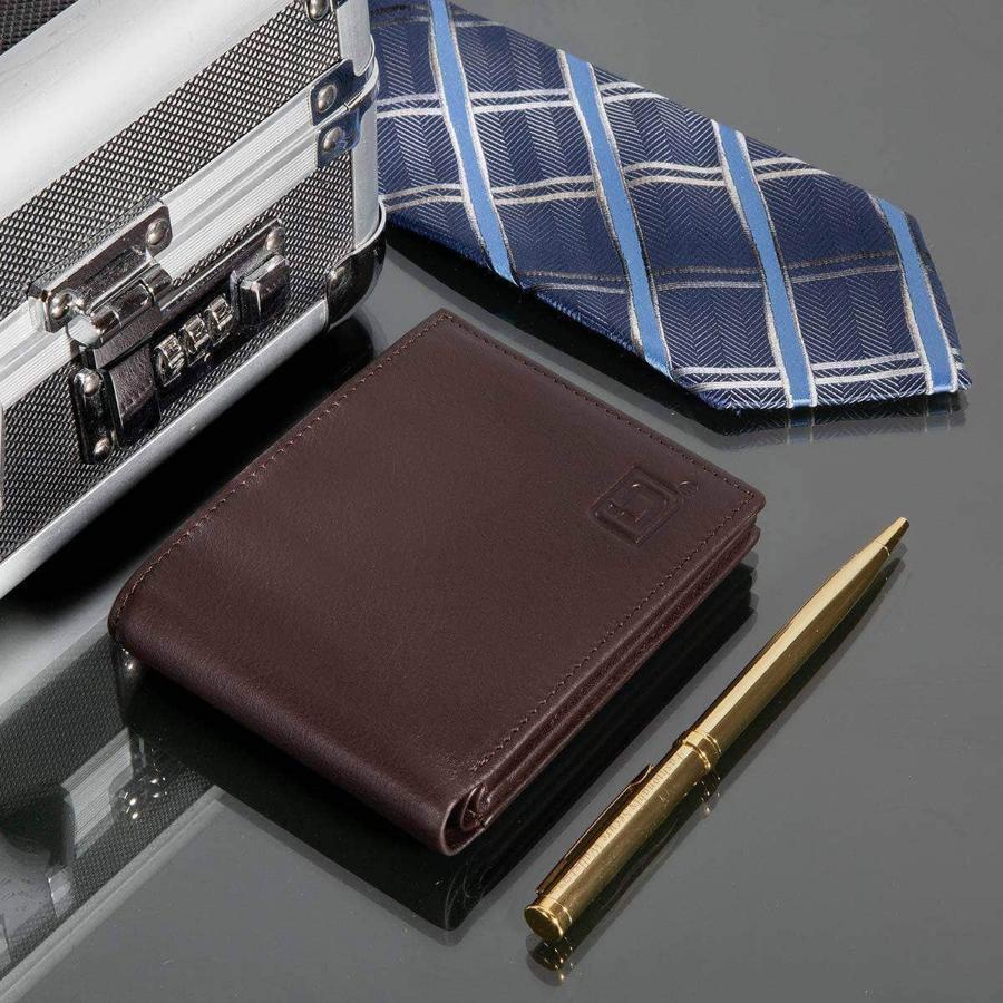 Men's RFID Leather Bifold Wallet - 10 Slots