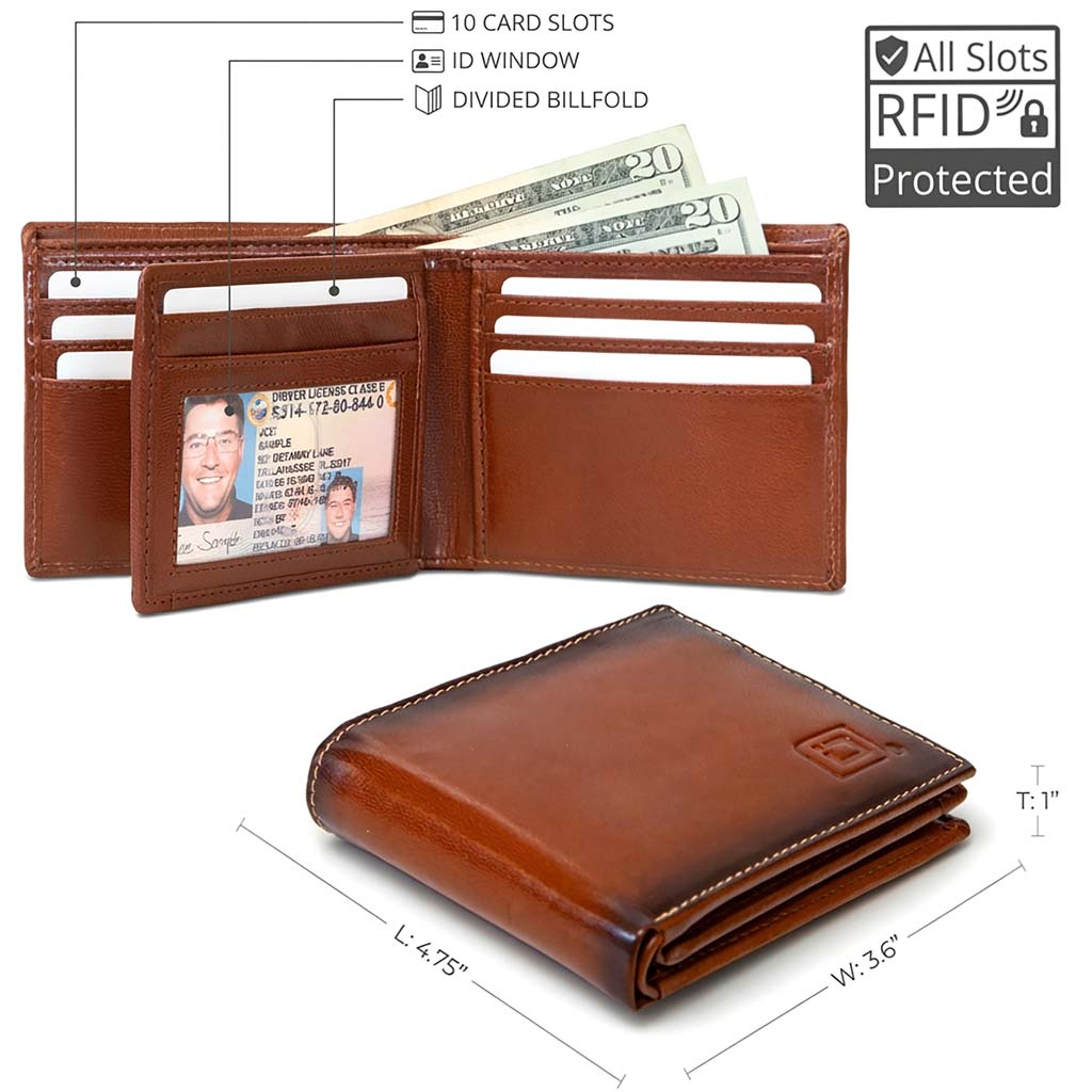 RFID wallet open showing card slots