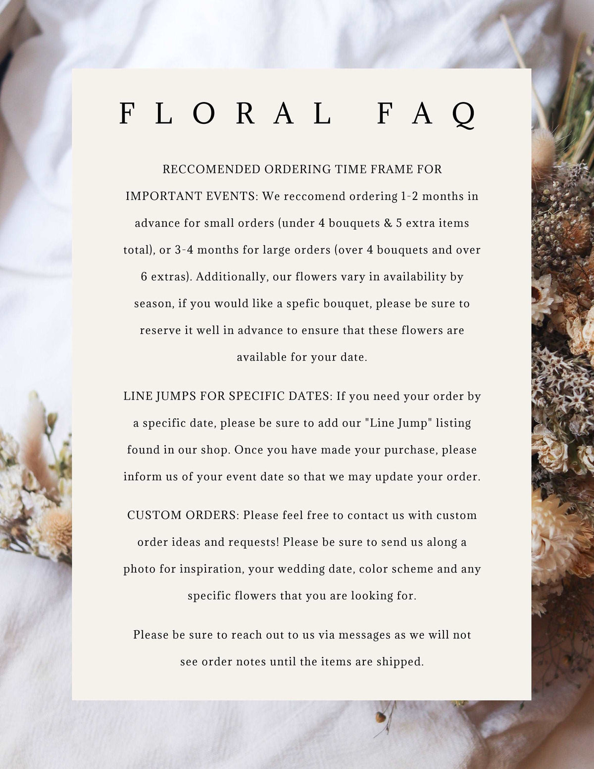 Dried Flower Bouquet – Peony, Larkspur, Lavender & Oats