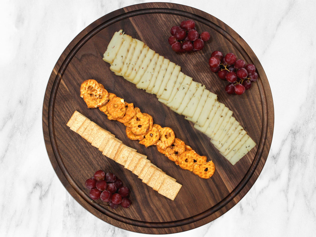 Black Walnut Round Cheese & Charcuterie Board, 18"