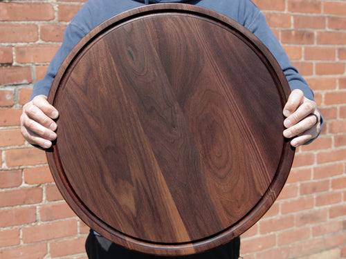 Black Walnut Round Cheese & Charcuterie Board, 18"