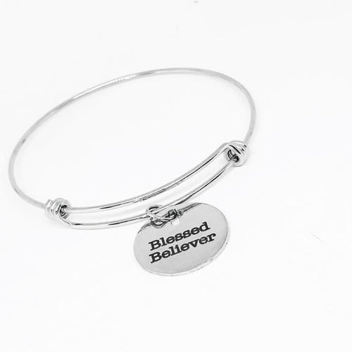 Blessed Believer Stainless Steel Faith Bangle