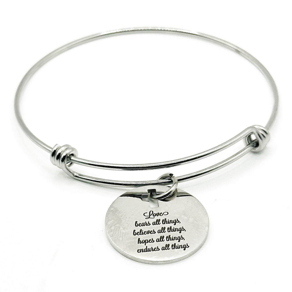 Bible Verse Scripture Bracelet with Cross Charm