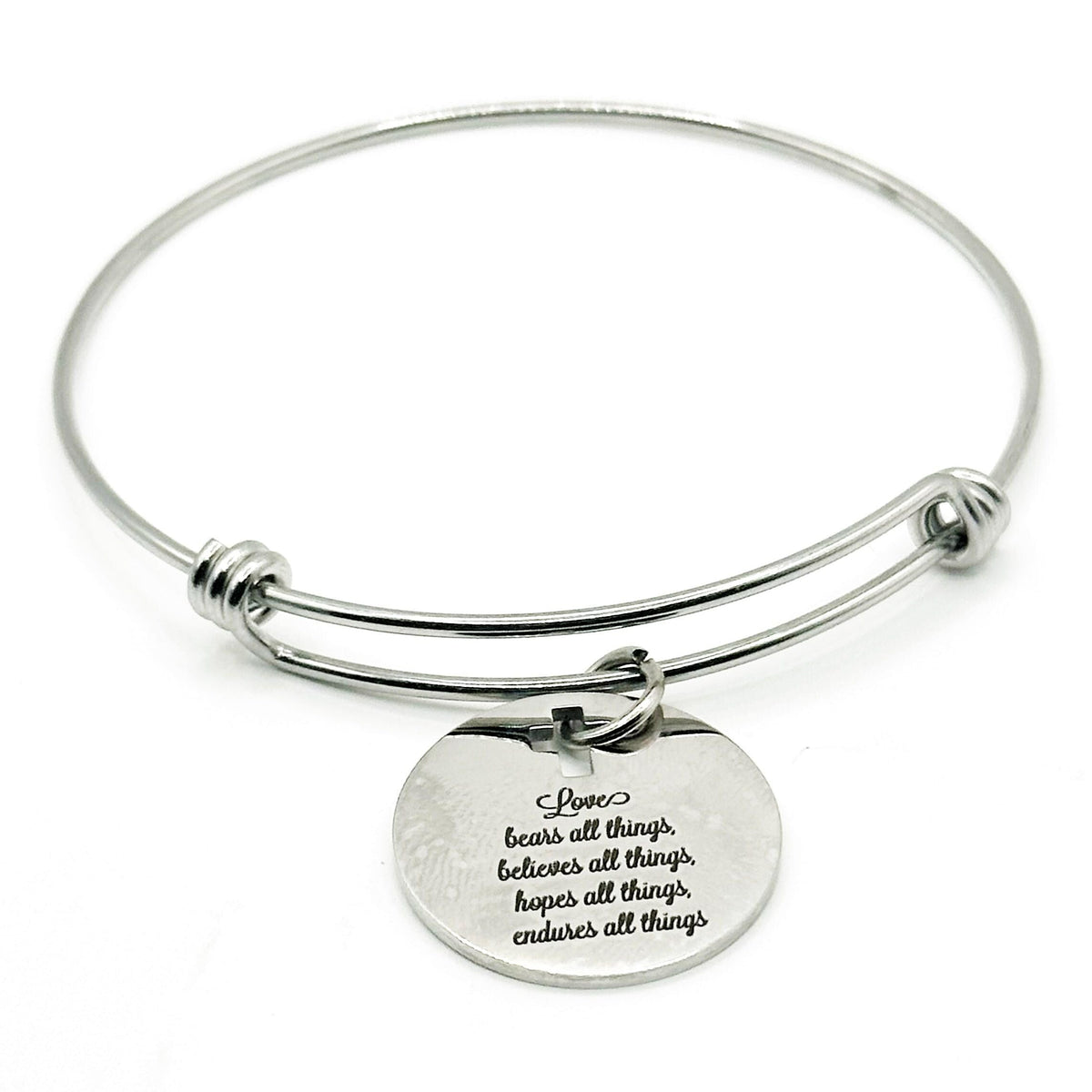 Bible Verse Scripture Bracelet with Cross Charm