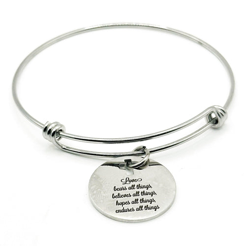 Bible Verse Scripture Bracelet with Cross Charm
