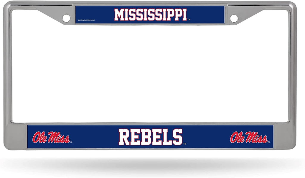 Ole Miss Rebels Metal License Plate Frame Tag Cover, University of Mississippi