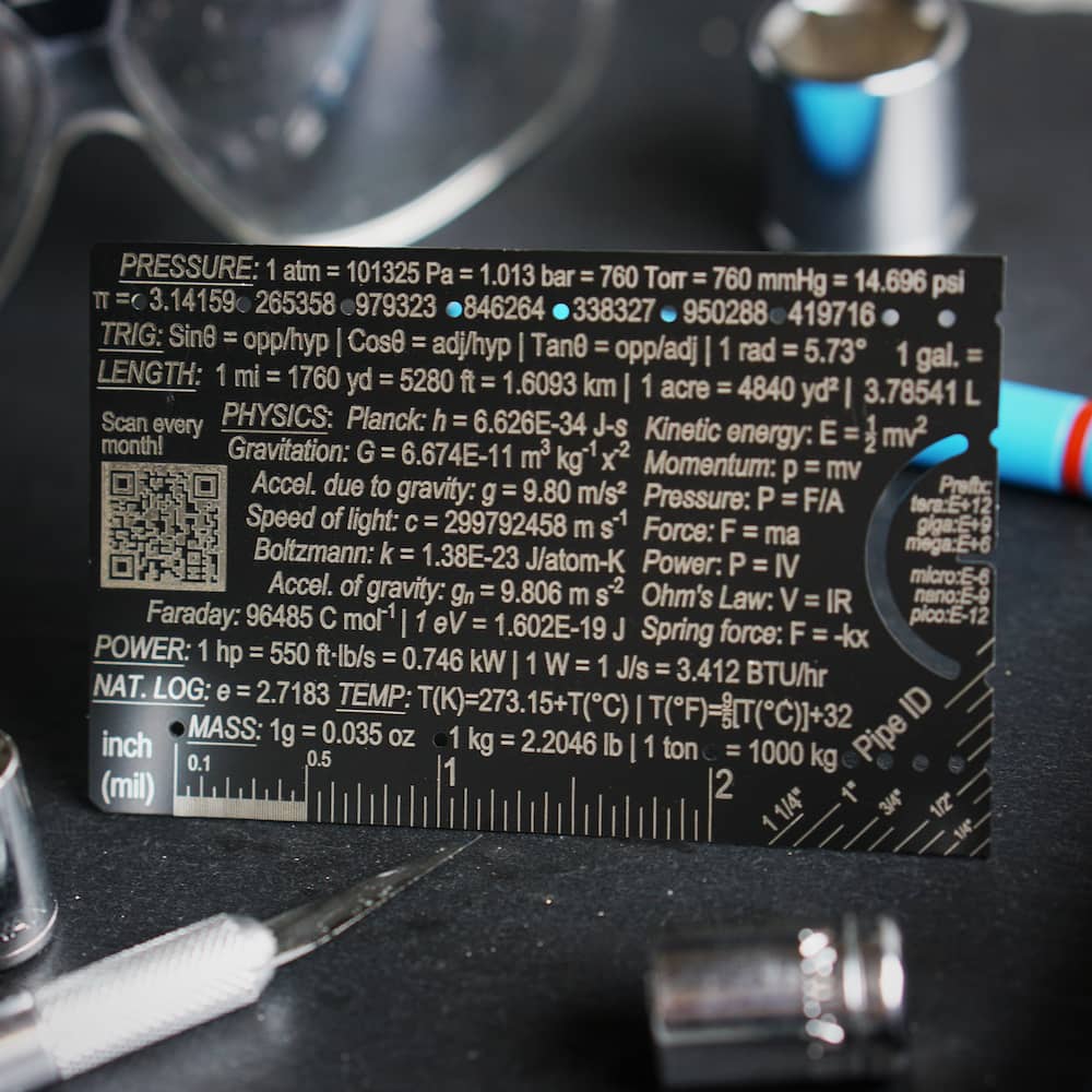 The Pocket Engineer - Wallet Ruler and Conversion Reference