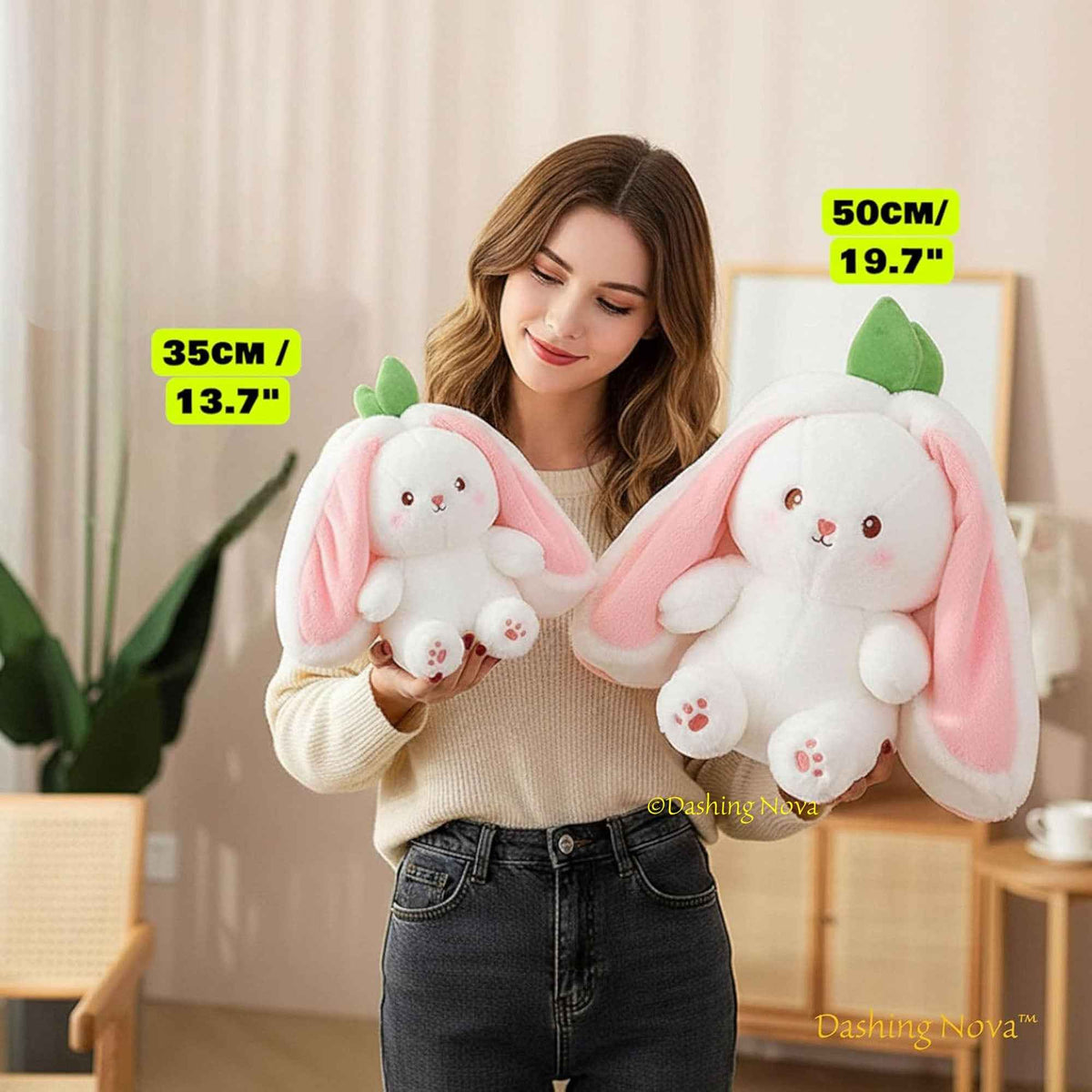 Reversible Strawberry Bunny Plush