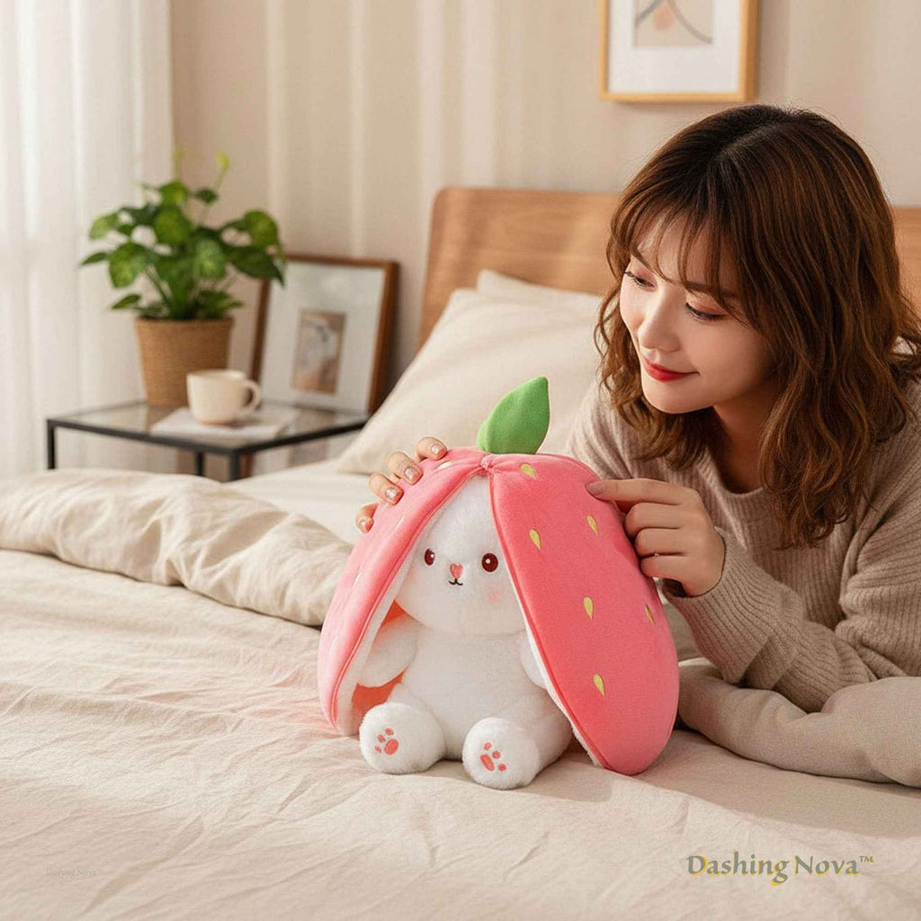 Reversible Strawberry Bunny Plush