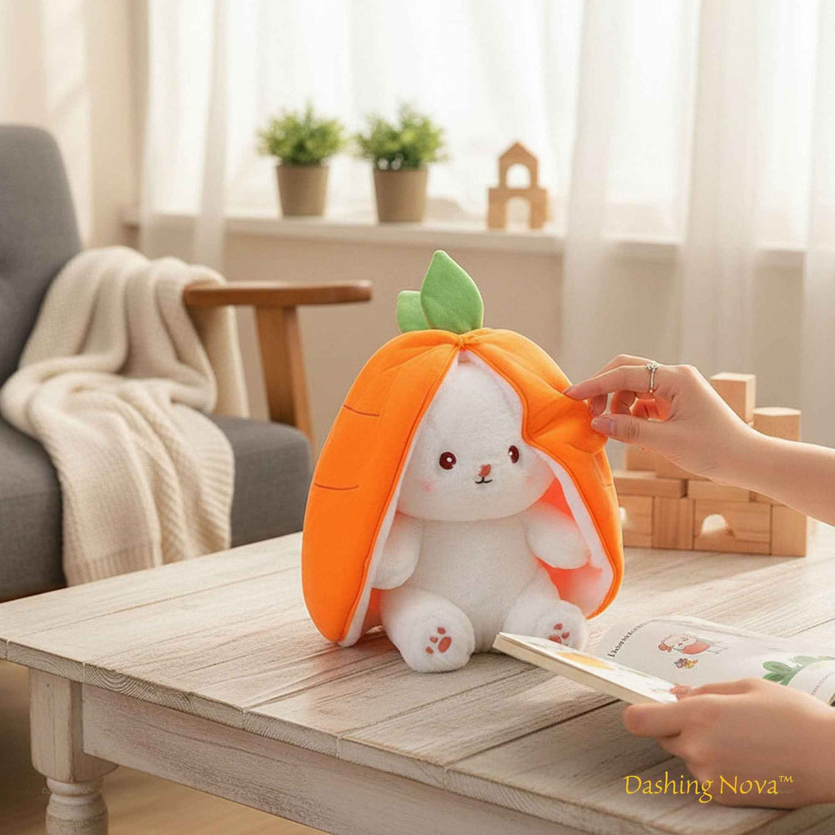 Reversible Strawberry Bunny Plush
