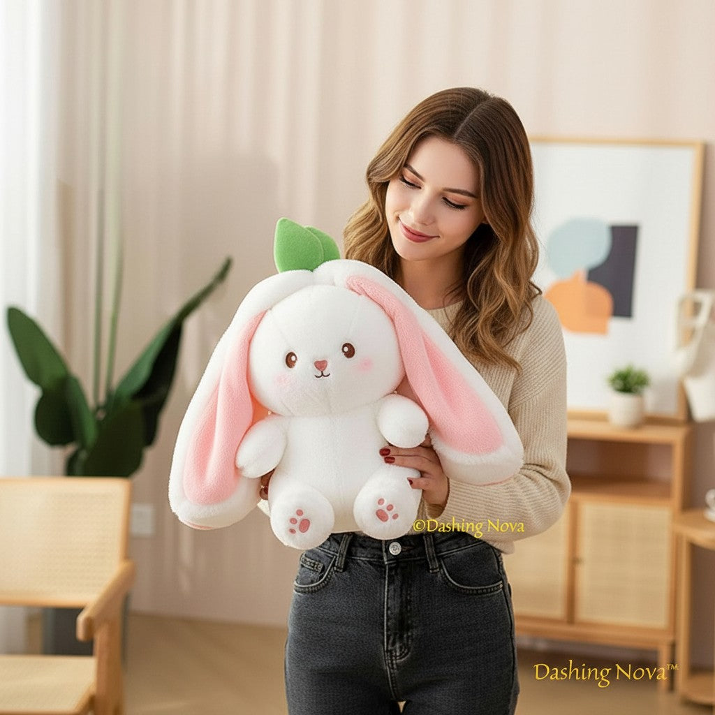 Reversible Strawberry Bunny Plush