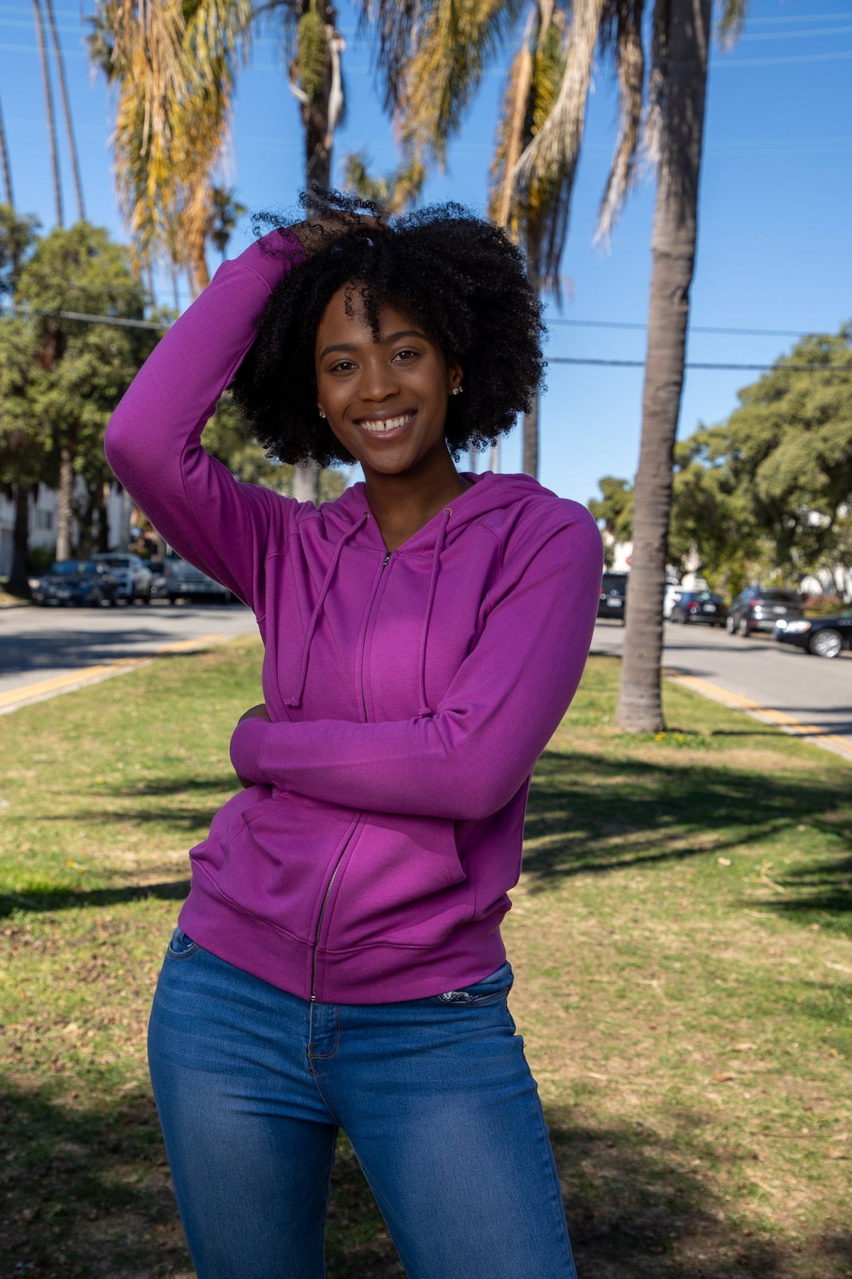 Women's bamboo zip hoodie, alternate color