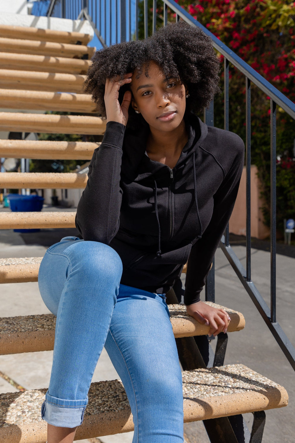 Women's bamboo French terry zip hoodie