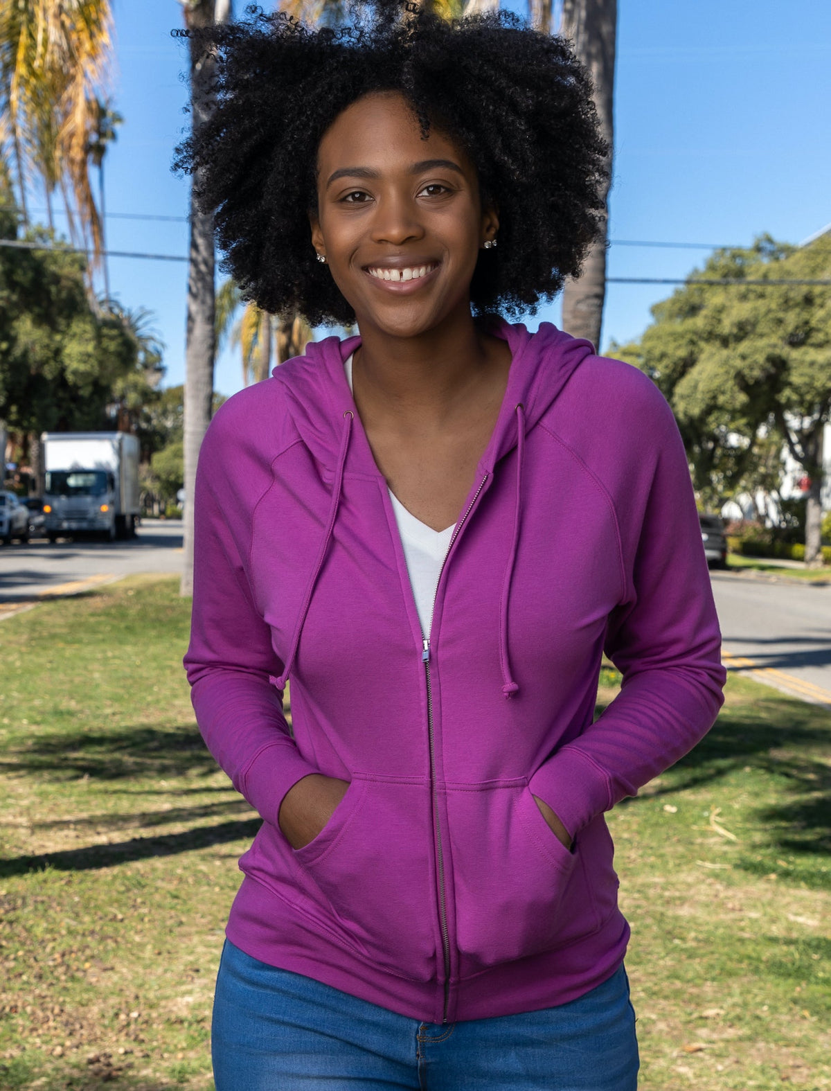 Women's bamboo zip hoodie, alternate color